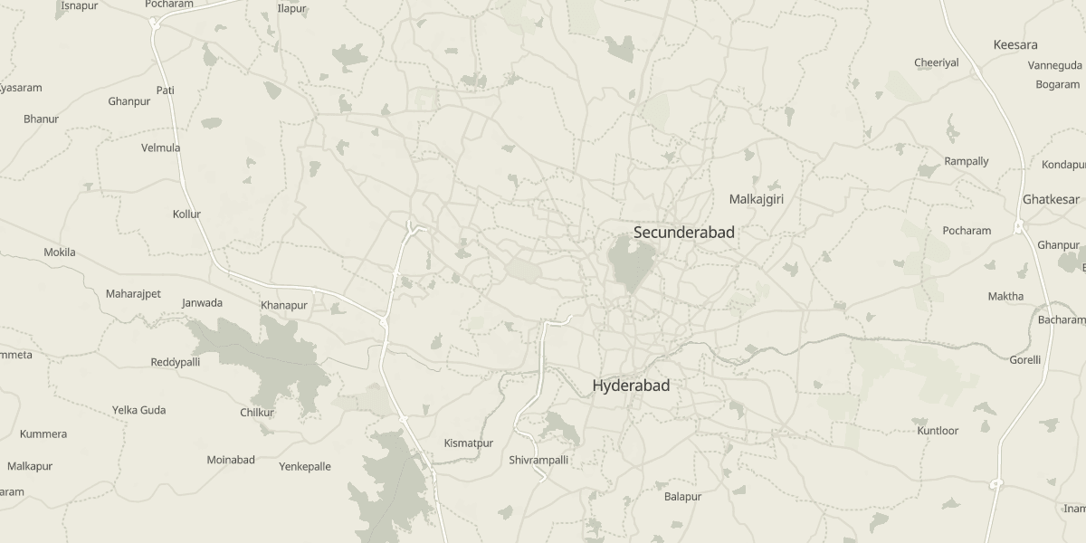 Street map of Hyderabad