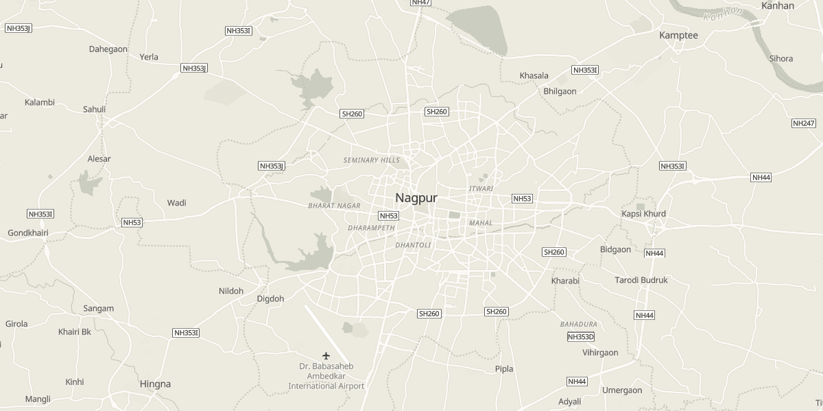 Street map of Nagpur
